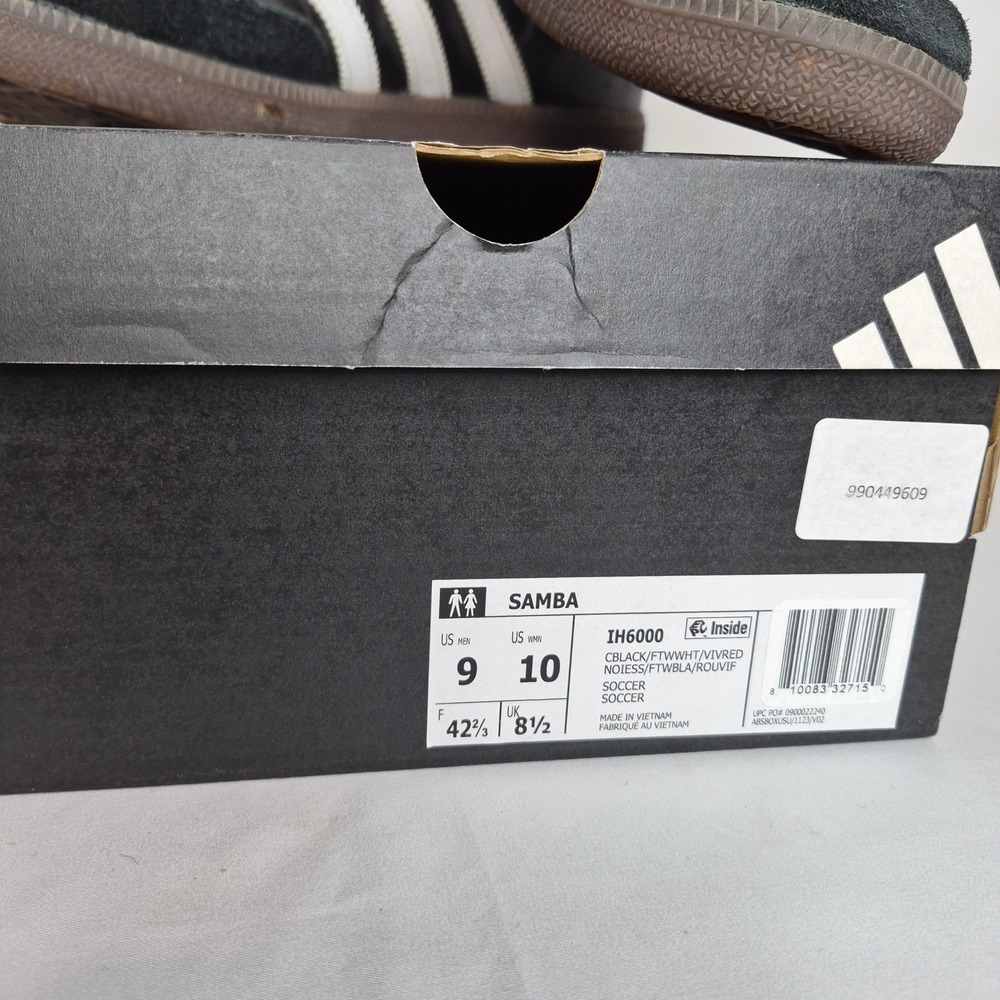 Adidas Samba Classic Black White Gum Indoor Soccer Shoes IH6000 Mens 9 - Picture 2 of 9